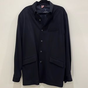 Faconnable navy wool shirt jacket shacket